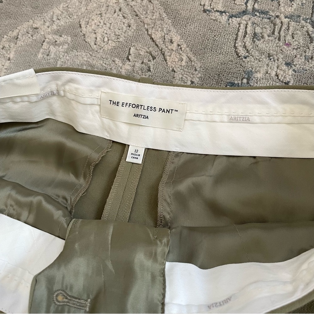Aritzia Effortless Pant Crepette in Bosana Green Size 12 - Picture 5 of 6